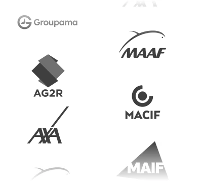 Logos assurances partenaires : Groupama, MAAF, AG2R, MACIF, AXA, MAIF